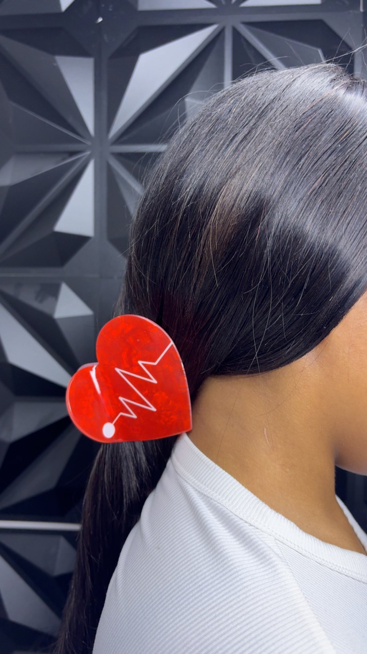 Heart shaped hair clip